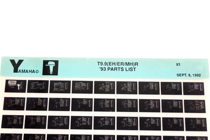 OEM Yamaha YN005-33 1993 T9.9(EH/ER/MH)R Parts List Microfiche
