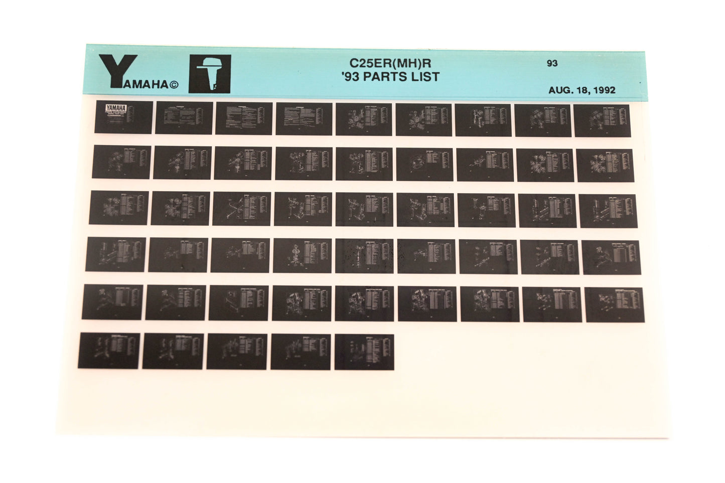OEM Yamaha YN005-35 1993 C25ER(MH)R Parts List Microfiche