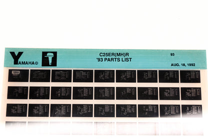 OEM Yamaha YN005-35 1993 C25ER(MH)R Parts List Microfiche