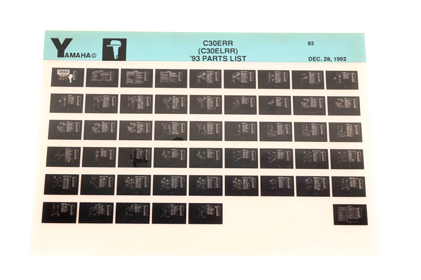 OEM Yamaha YN005-37 1993 C30ERR (C30ELRR) Parts List Microfiche