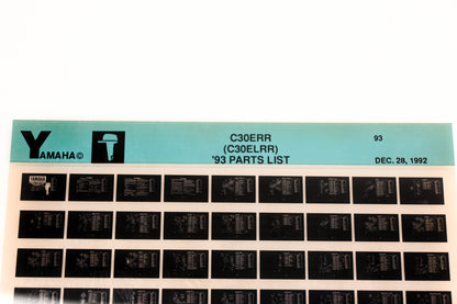 OEM Yamaha YN005-37 1993 C30ERR (C30ELRR) Parts List Microfiche