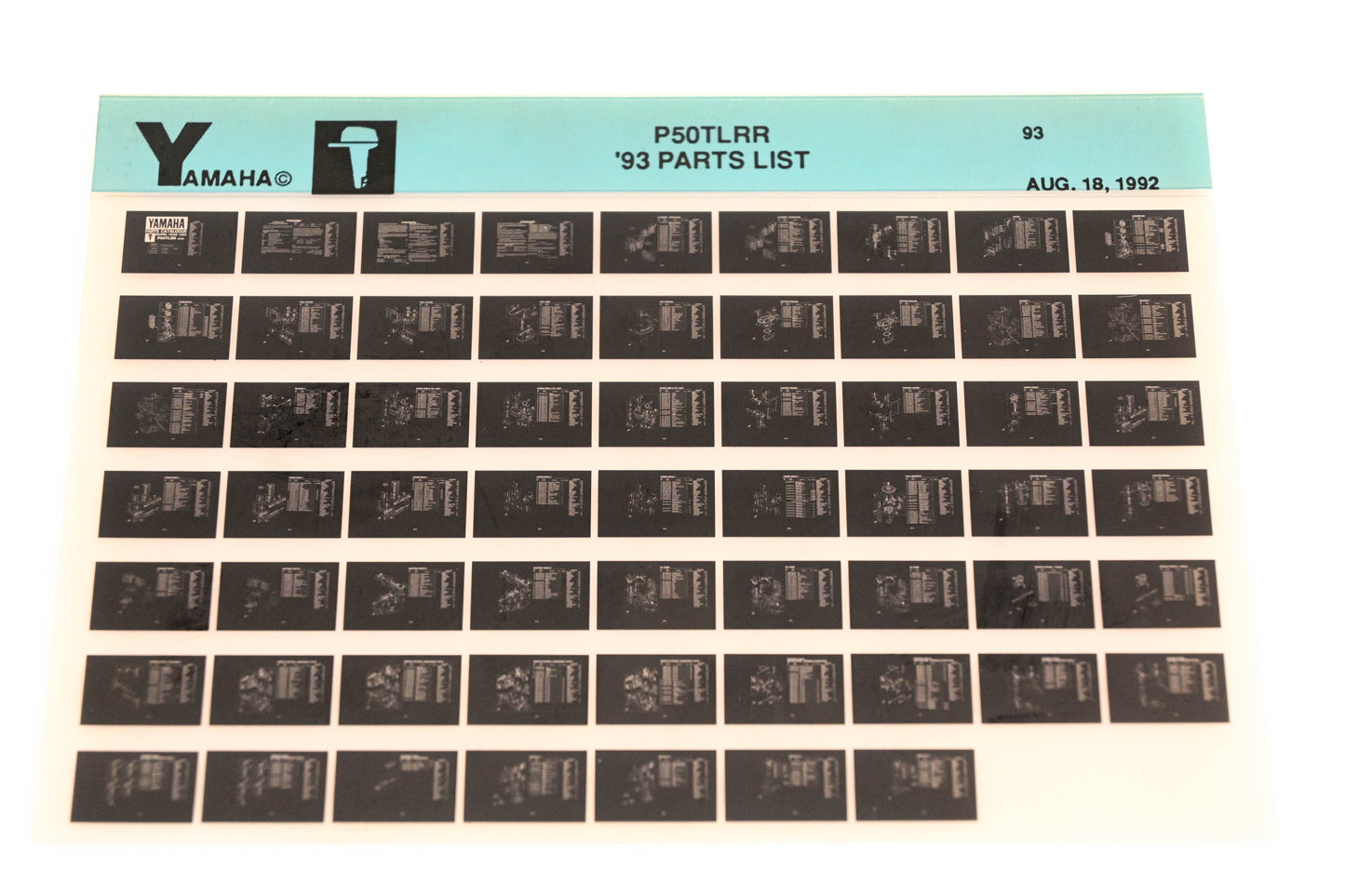 OEM Yamaha YN005-38 1993 P50TLRR Parts List Microfiche