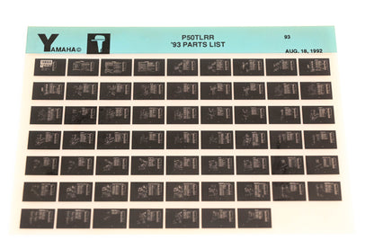 OEM Yamaha YN005-38 1993 P50TLRR Parts List Microfiche
