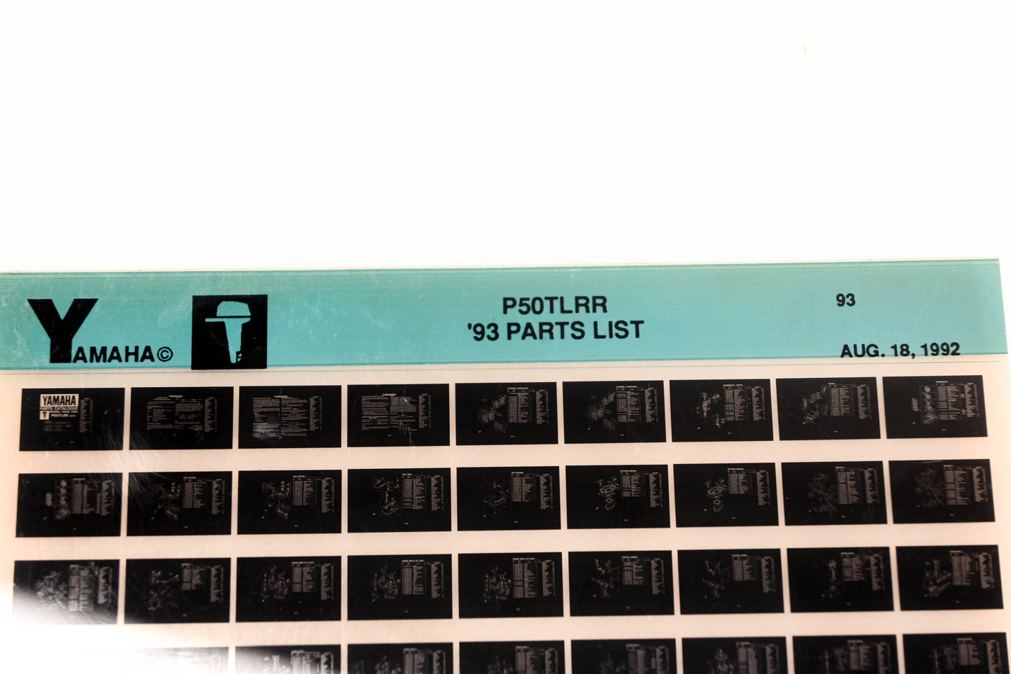 OEM Yamaha YN005-38 1993 P50TLRR Parts List Microfiche