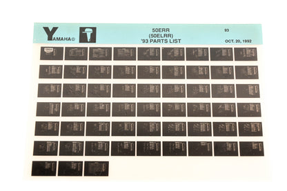 OEM Yamaha YN005-39 1993 50ERR (50ELRR) Parts List Microfiche
