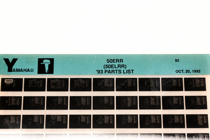OEM Yamaha YN005-39 1993 50ERR (50ELRR) Parts List Microfiche