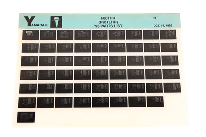 OEM Yamaha YN005-41 1993 P60THR (P60TLHR) Parts List Microfiche