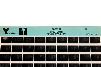 OEM Yamaha YN005-41 1993 P60THR (P60TLHR) Parts List Microfiche