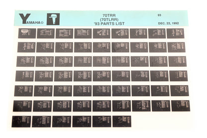 OEM Yamaha YN005-42 1993 70TRR (70TLRR) Parts List Microfiche