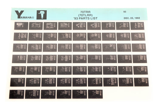 OEM Yamaha YN005-42 1993 70TRR (70TLRR) Parts List Microfiche