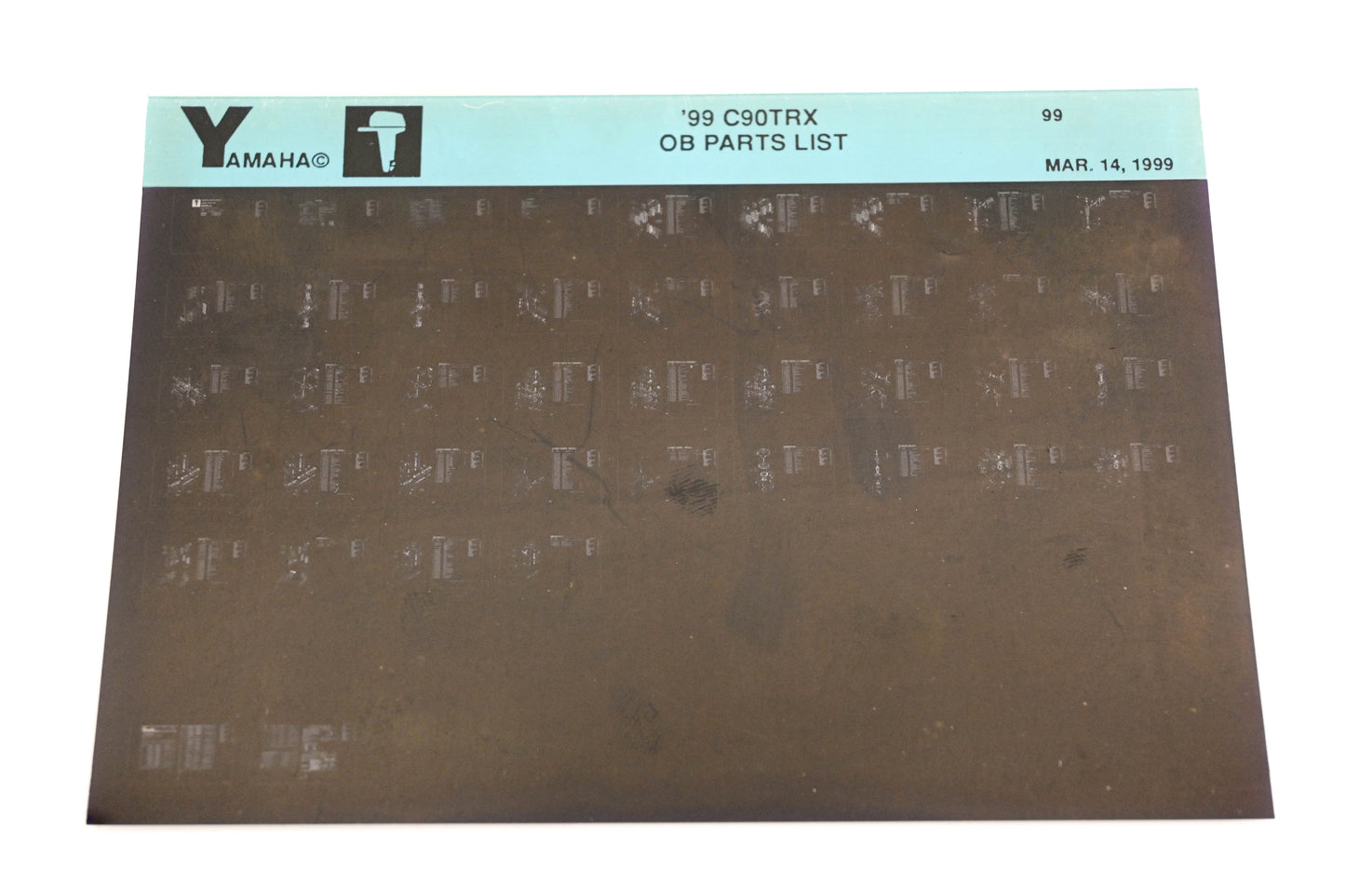 OEM Yamaha YN005-43 1999 C90TRX Outboard Parts List Microfiche