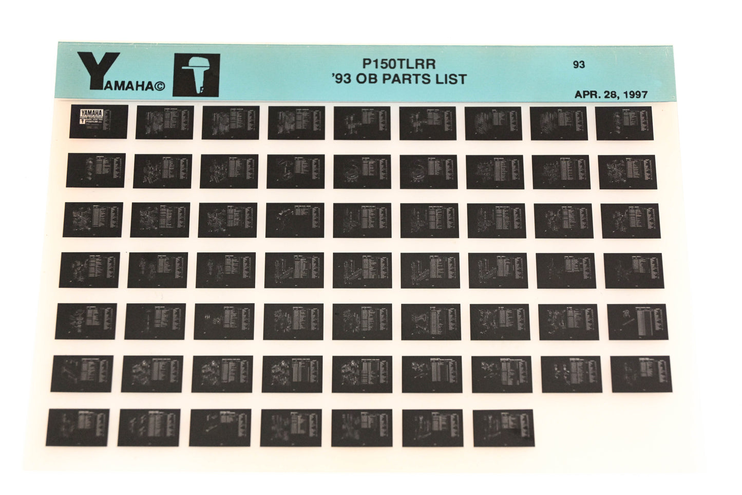 OEM Yamaha YN005-44 1993 P150TLRR Parts List Microfiche