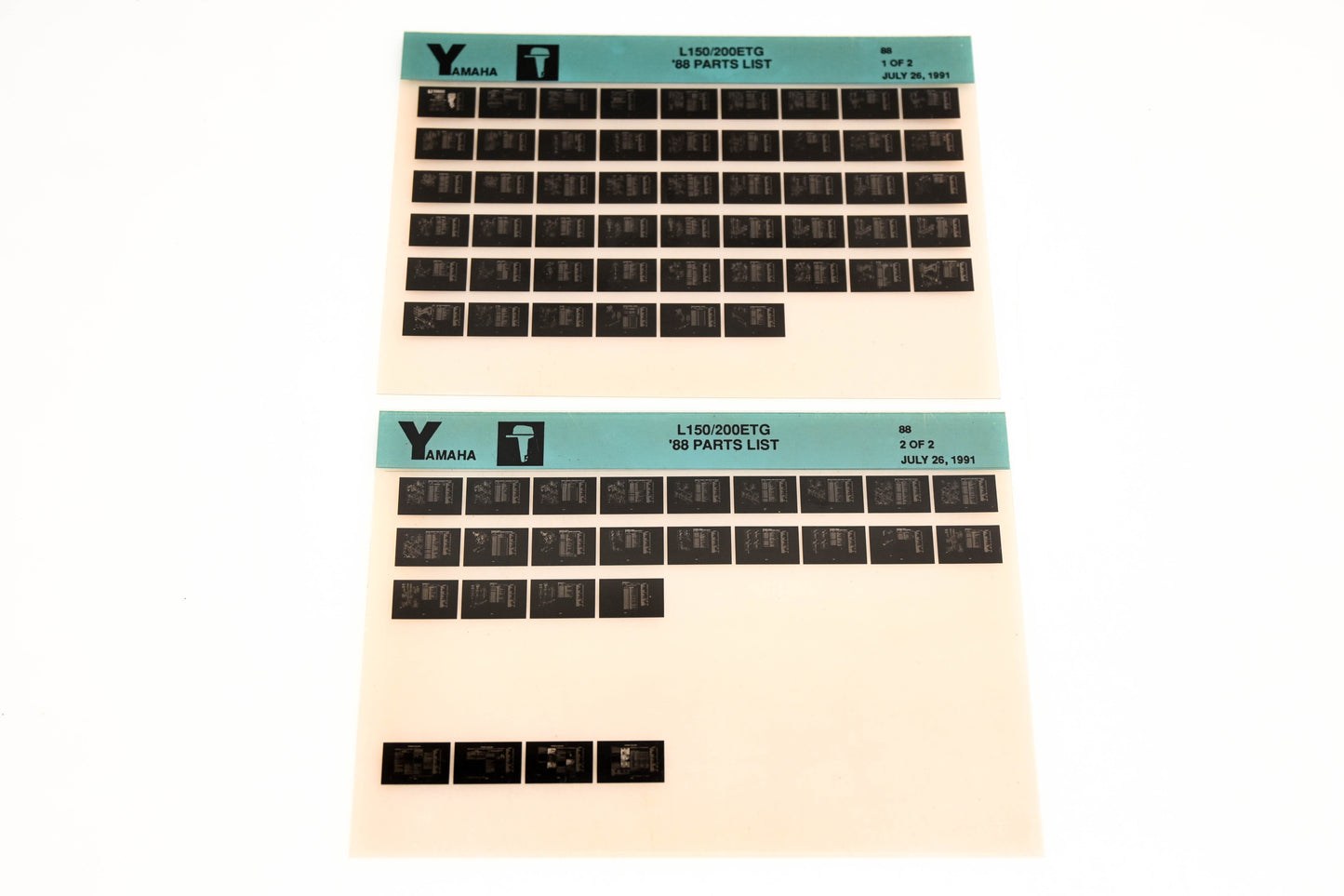 OEM Yamaha YN005-45 1988 L150/200ETG Parts List Microfiche Lot