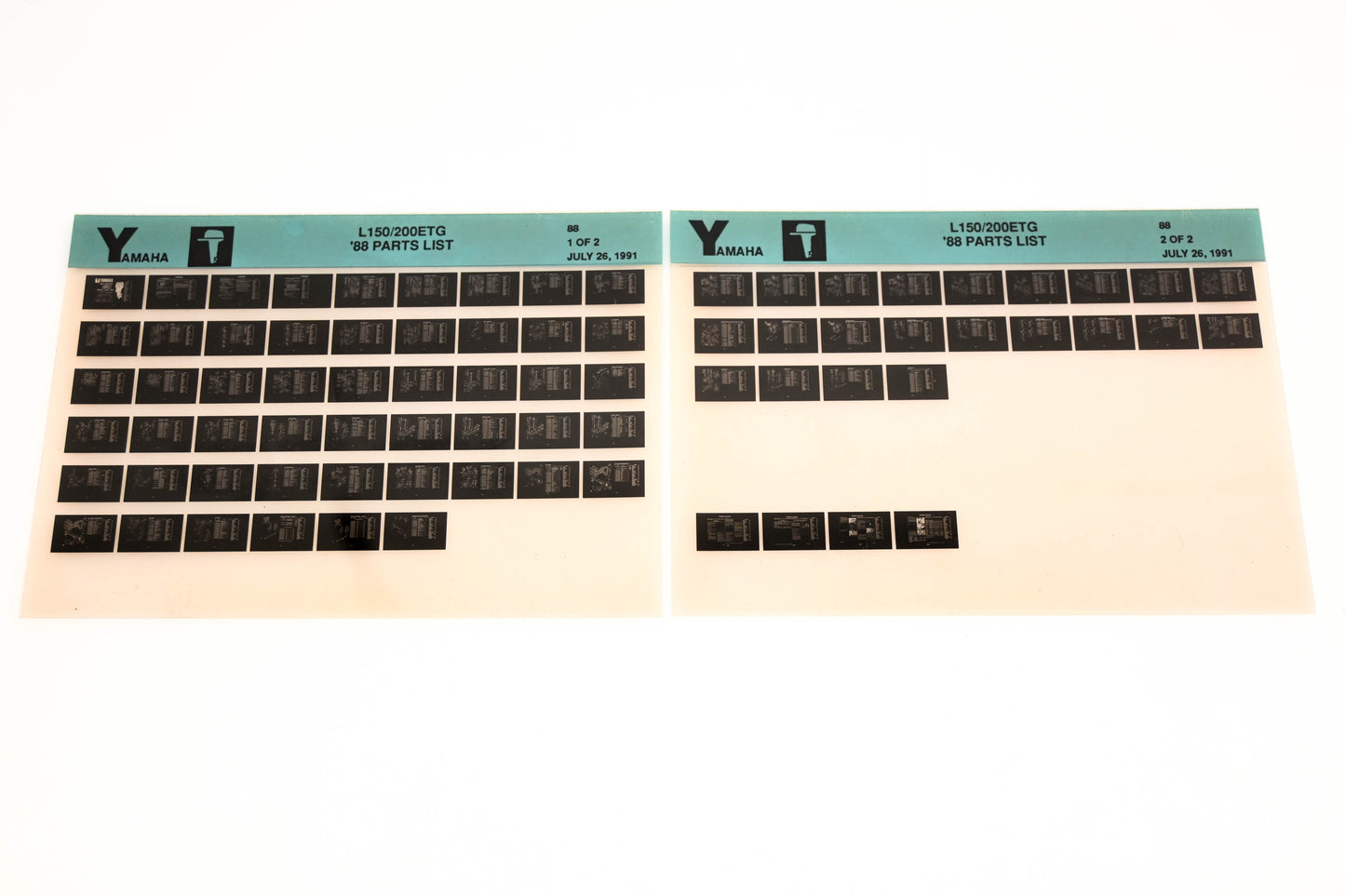 OEM Yamaha YN005-45 1988 L150/200ETG Parts List Microfiche Lot