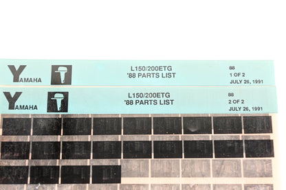 OEM Yamaha YN005-45 1988 L150/200ETG Parts List Microfiche Lot