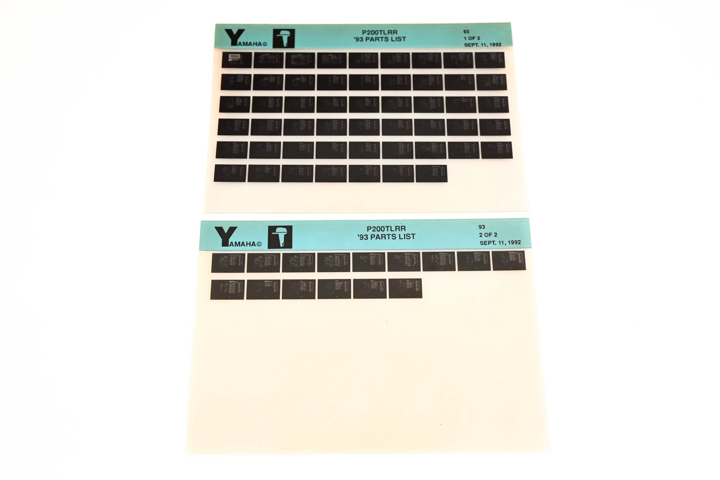 OEM Yamaha YN005-46 1993 P200TLRR Parts List Microfiche Lot