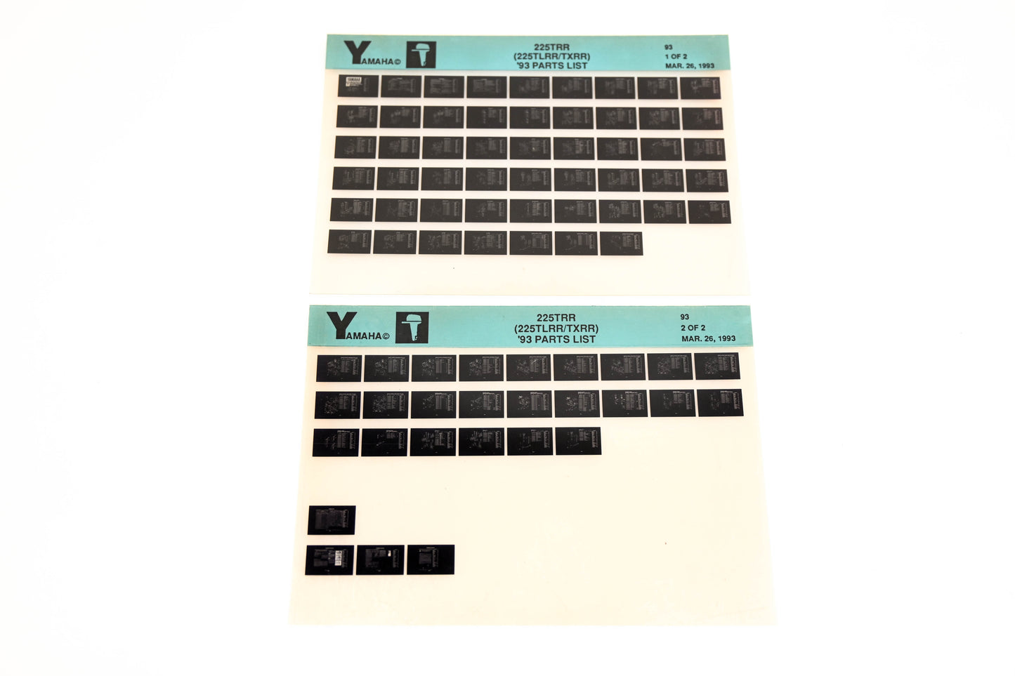 OEM Yamaha YN005-47 1993 225TRR (225TLRR/TXRR) Parts List Microfiche Lot