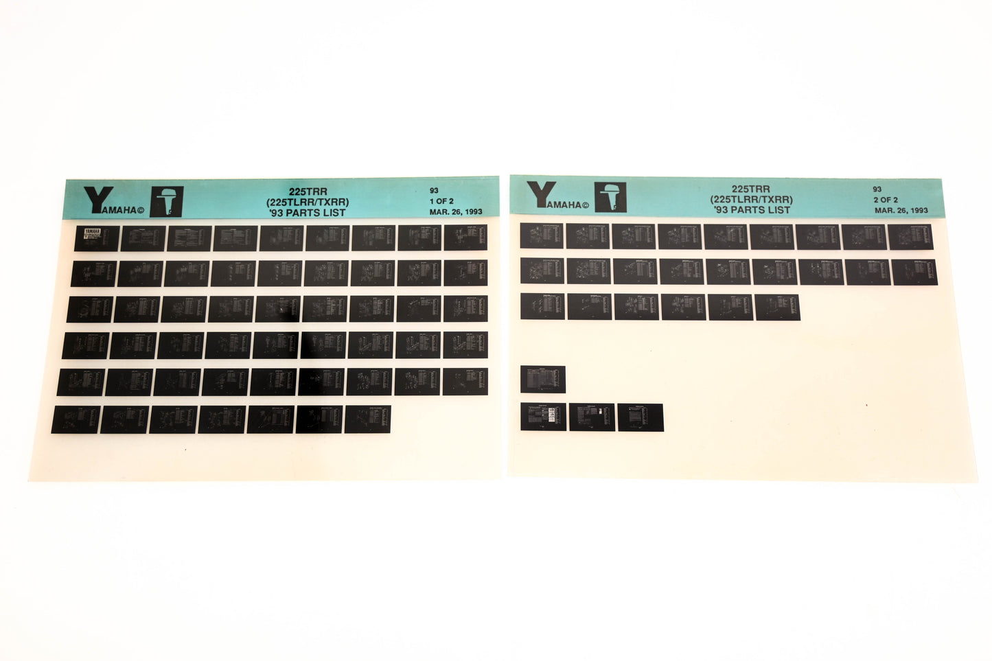 OEM Yamaha YN005-47 1993 225TRR (225TLRR/TXRR) Parts List Microfiche Lot
