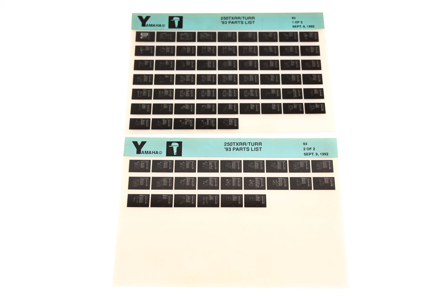 OEM Yamaha YN005-48 1993 250TXRR/TURR Parts List Microfiche Lot