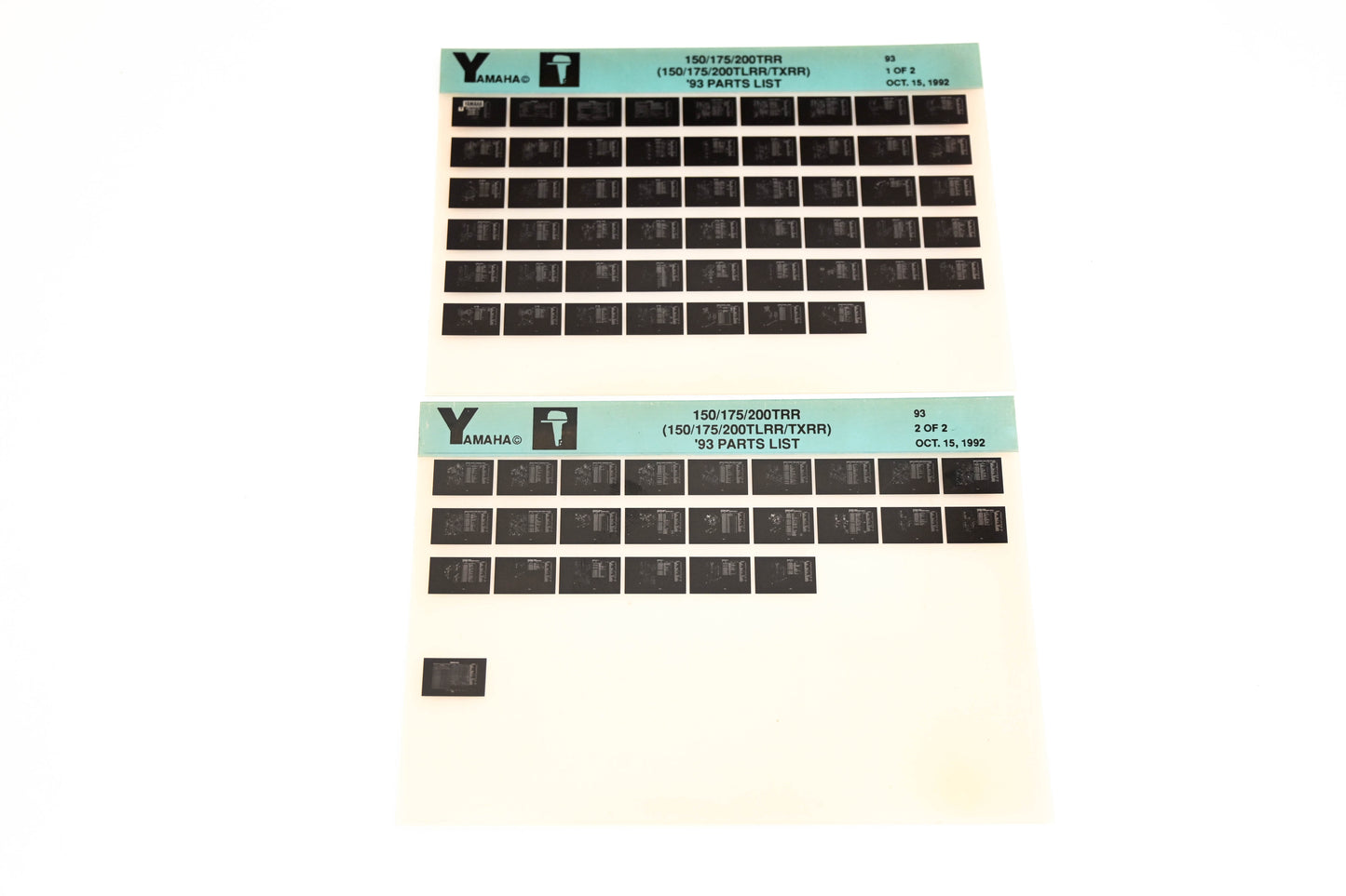 OEM Yamaha YN005-49 1993 150/175/200TRR (150/175/200TLRR/TXRR) Parts List Microfiche Lot
