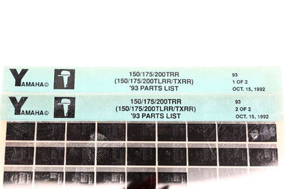 OEM Yamaha YN005-49 1993 150/175/200TRR (150/175/200TLRR/TXRR) Parts List Microfiche Lot