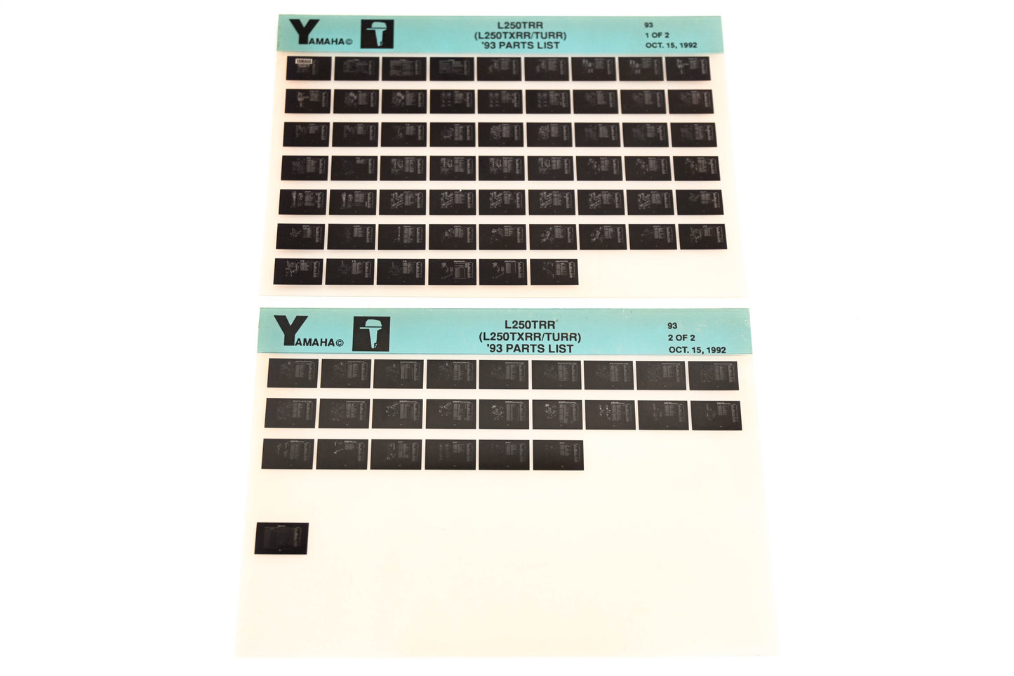 OEM Yamaha YN005-50 1993 L250TRR (L250TXRR/TURR) Parts List Microfiche Lot