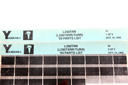 OEM Yamaha YN005-50 1993 L250TRR (L250TXRR/TURR) Parts List Microfiche Lot