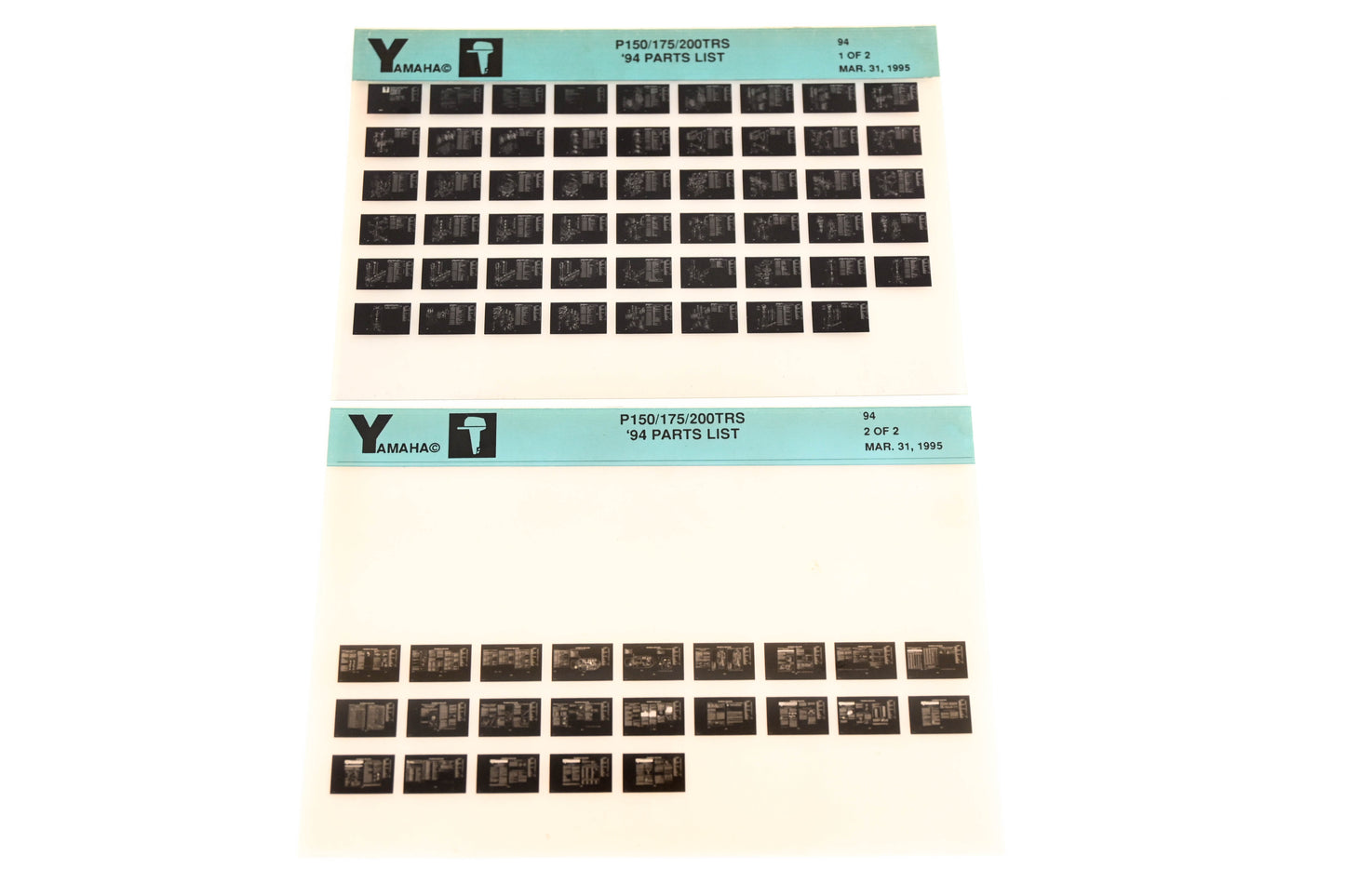 OEM Yamaha YN005-52 1994 P150/175/200TRS Parts List Microfiche Lot