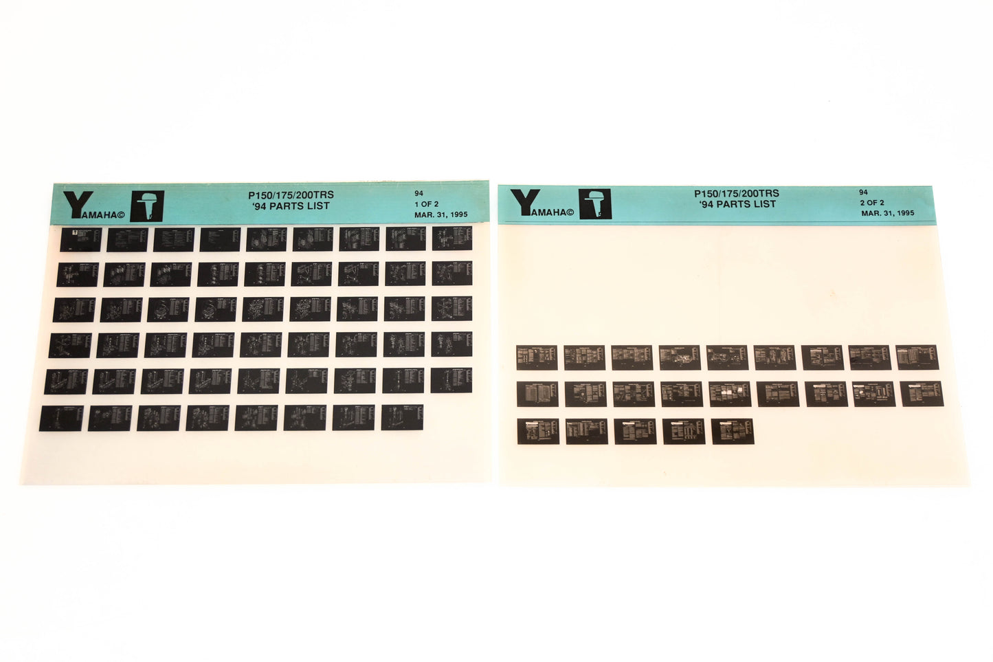 OEM Yamaha YN005-52 1994 P150/175/200TRS Parts List Microfiche Lot