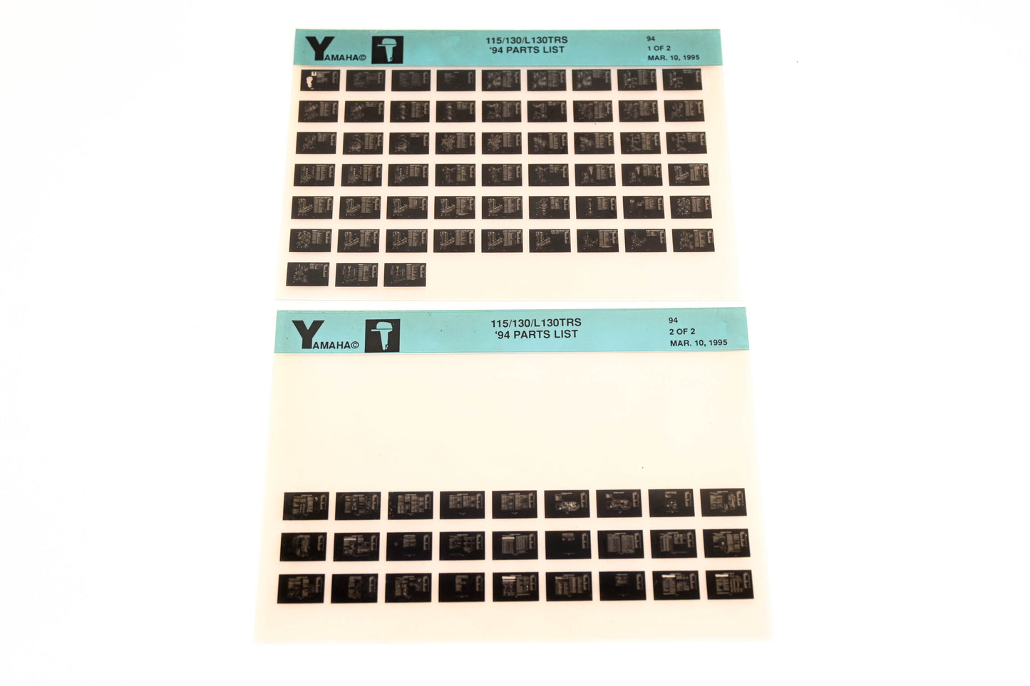 OEM Yamaha YN005-54 1994 115/130/L130TRS Parts List Microfiche Lot