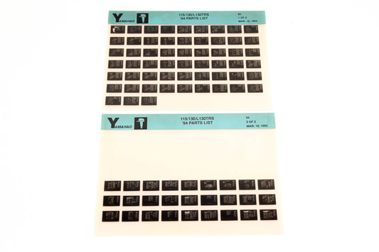 OEM Yamaha YN005-54 1994 115/130/L130TRS Parts List Microfiche Lot