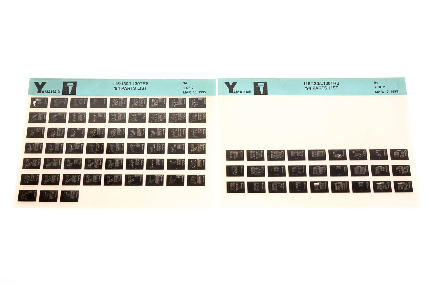 OEM Yamaha YN005-54 1994 115/130/L130TRS Parts List Microfiche Lot
