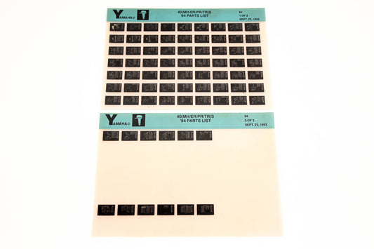 OEM Yamaha YN005-55 1994 40(MH/ER/PR/TR)S Parts List Microfiche Lot