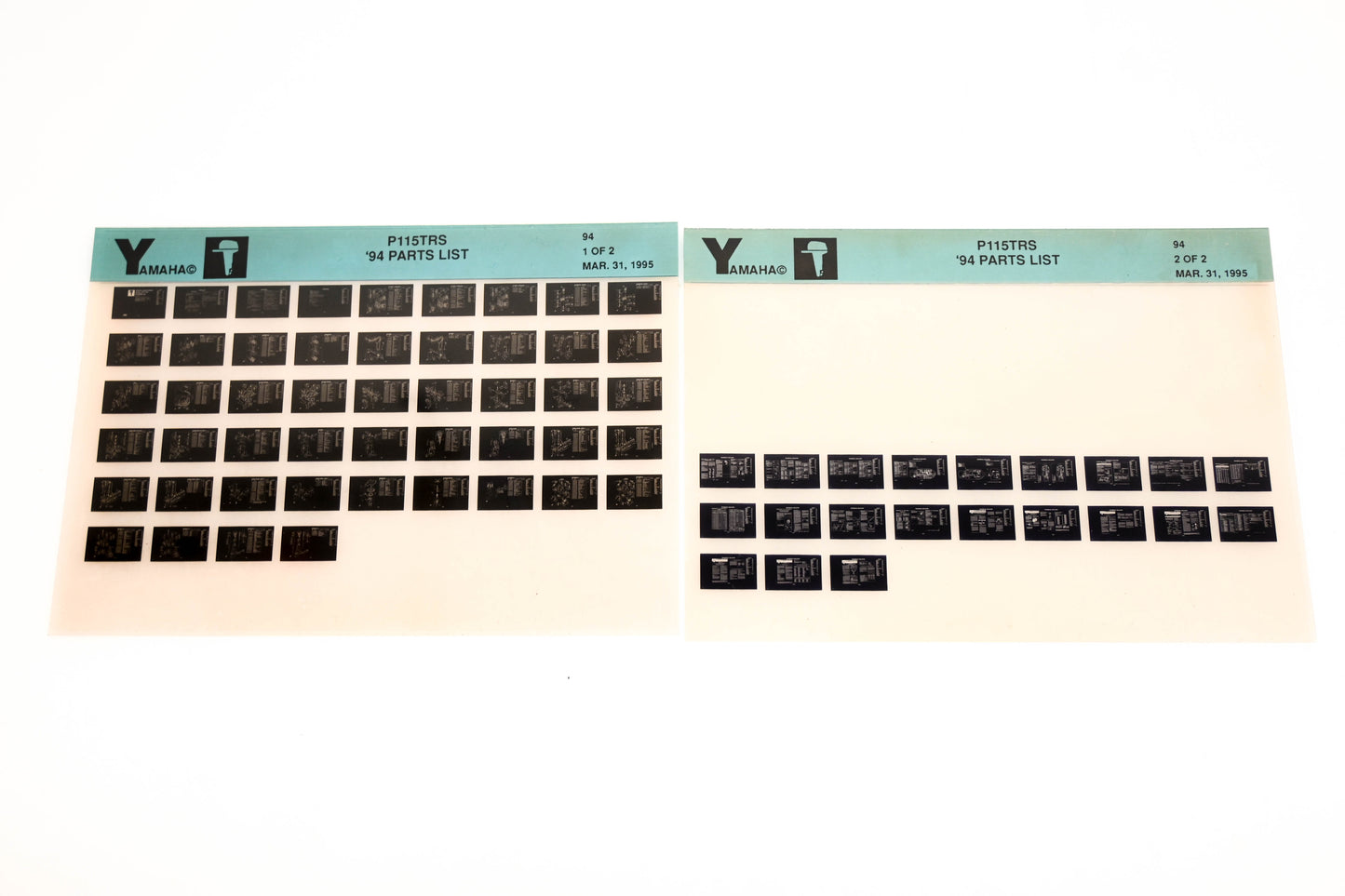 OEM Yamaha YN005-57 1994 P115TRS Parts List Microfiche Lot