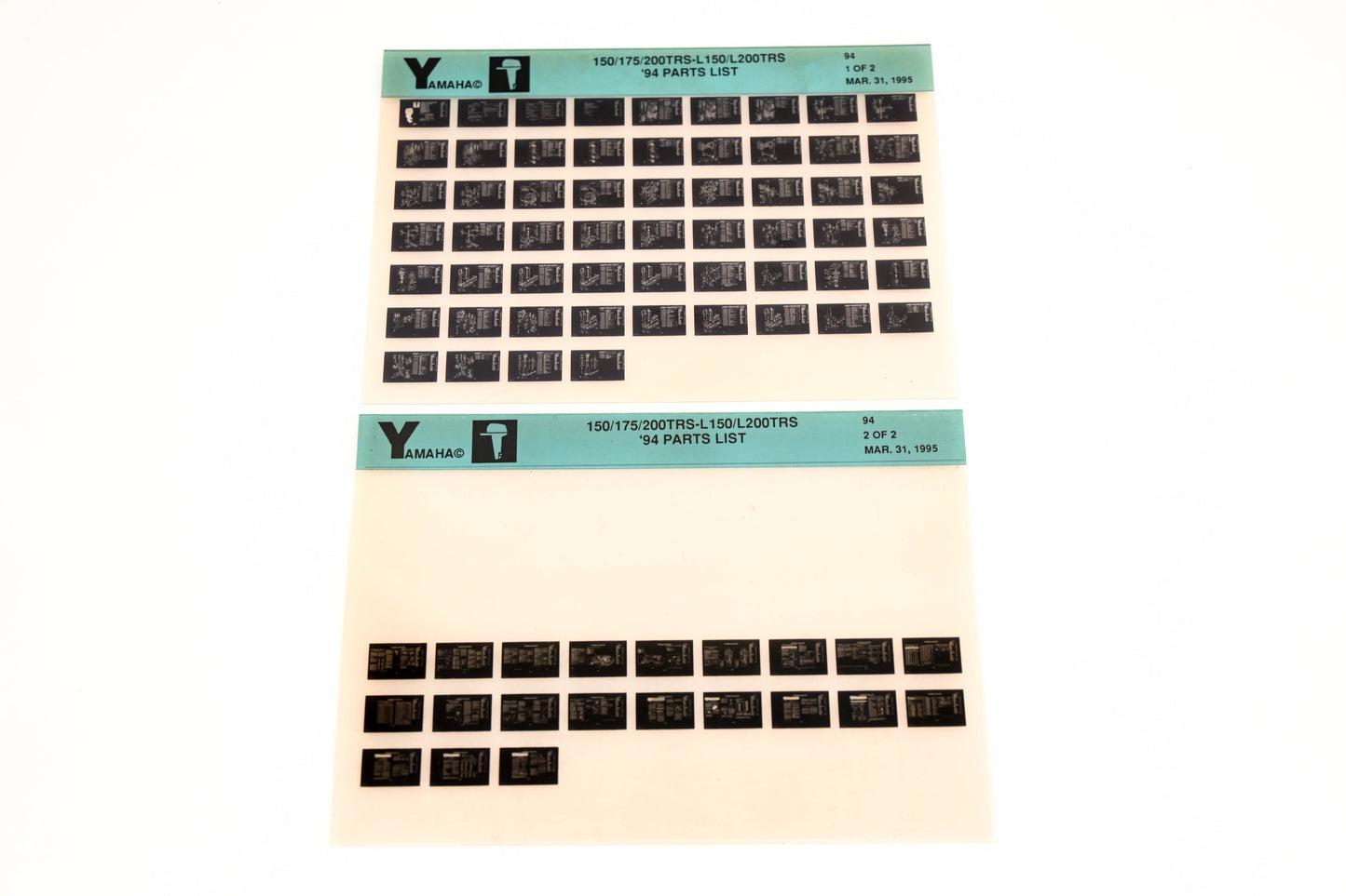 OEM Yamaha YN005-58 1994 150/175/200TRS-L150/200TRS Parts List Microfiche Lot