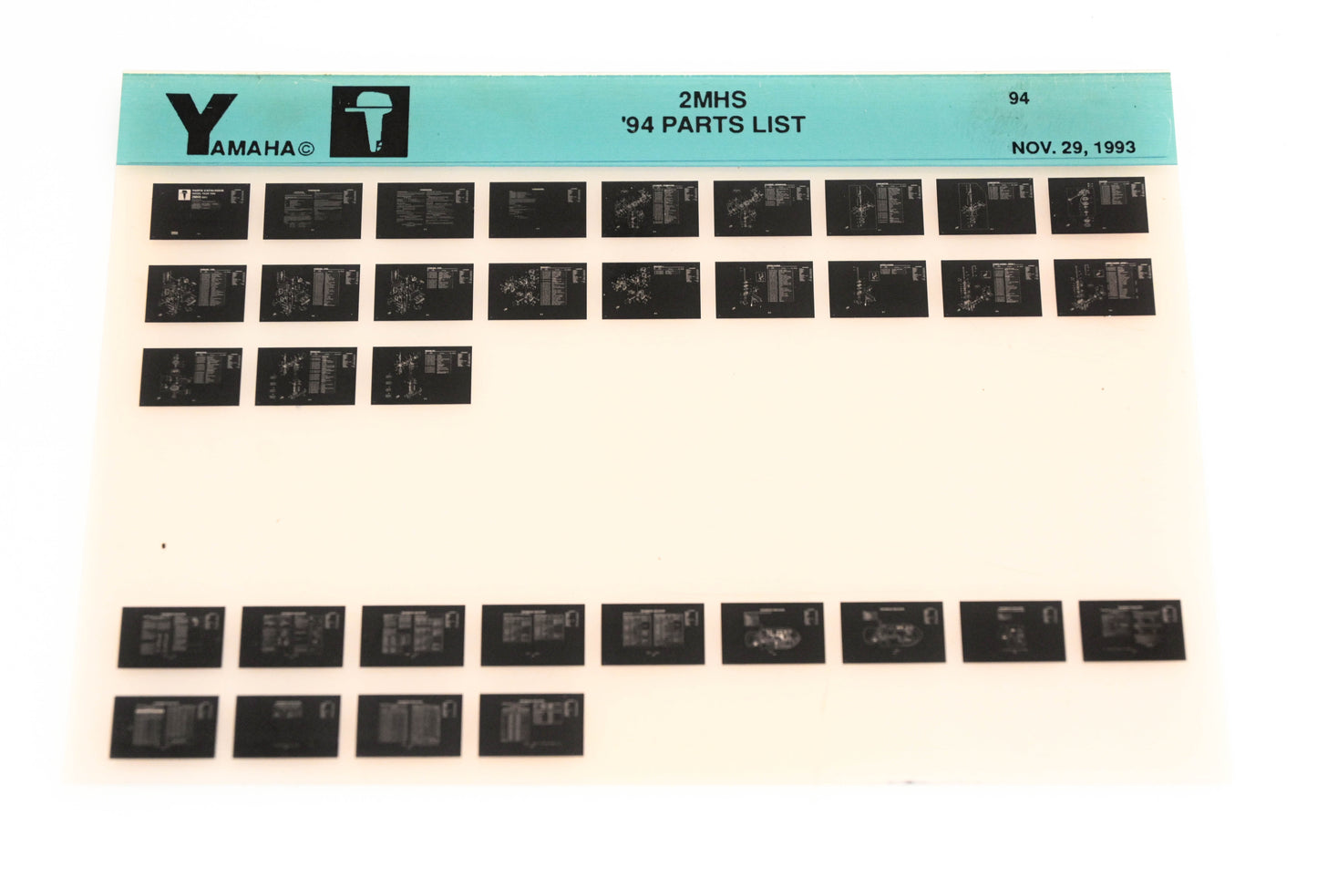 OEM Yamaha YN005-61 1994 2MHS Parts List Microfiche