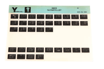 OEM Yamaha YN005-62 1994 3MHS Parts List Microfiche