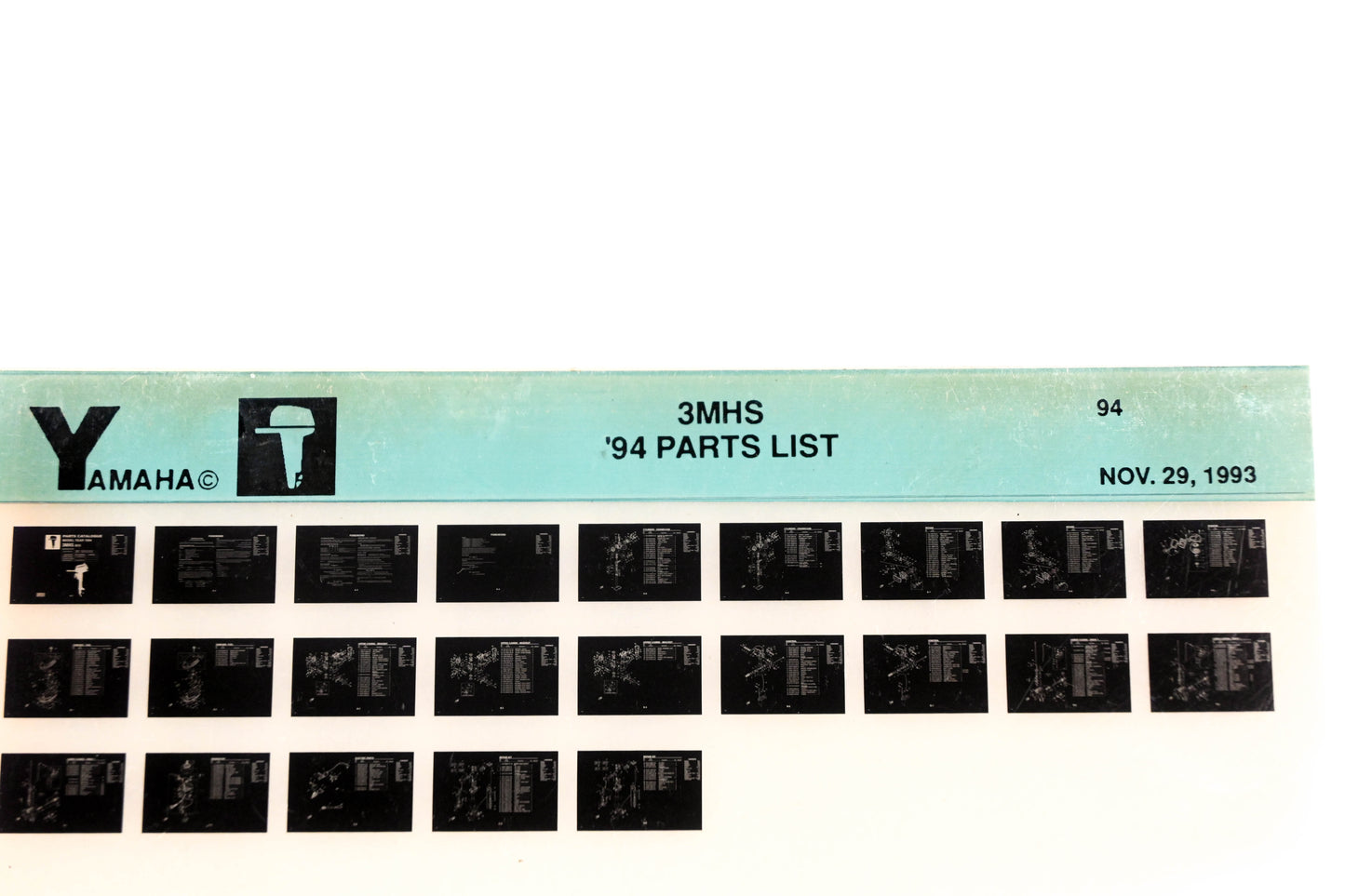 OEM Yamaha YN005-62 1994 3MHS Parts List Microfiche