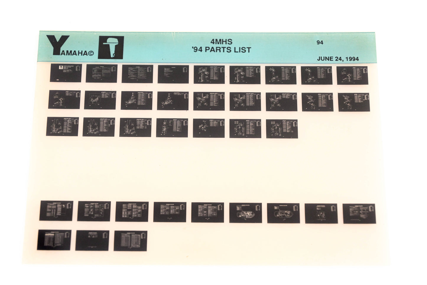 OEM Yamaha YN005-63 1994 4MHS Parts List Microfiche