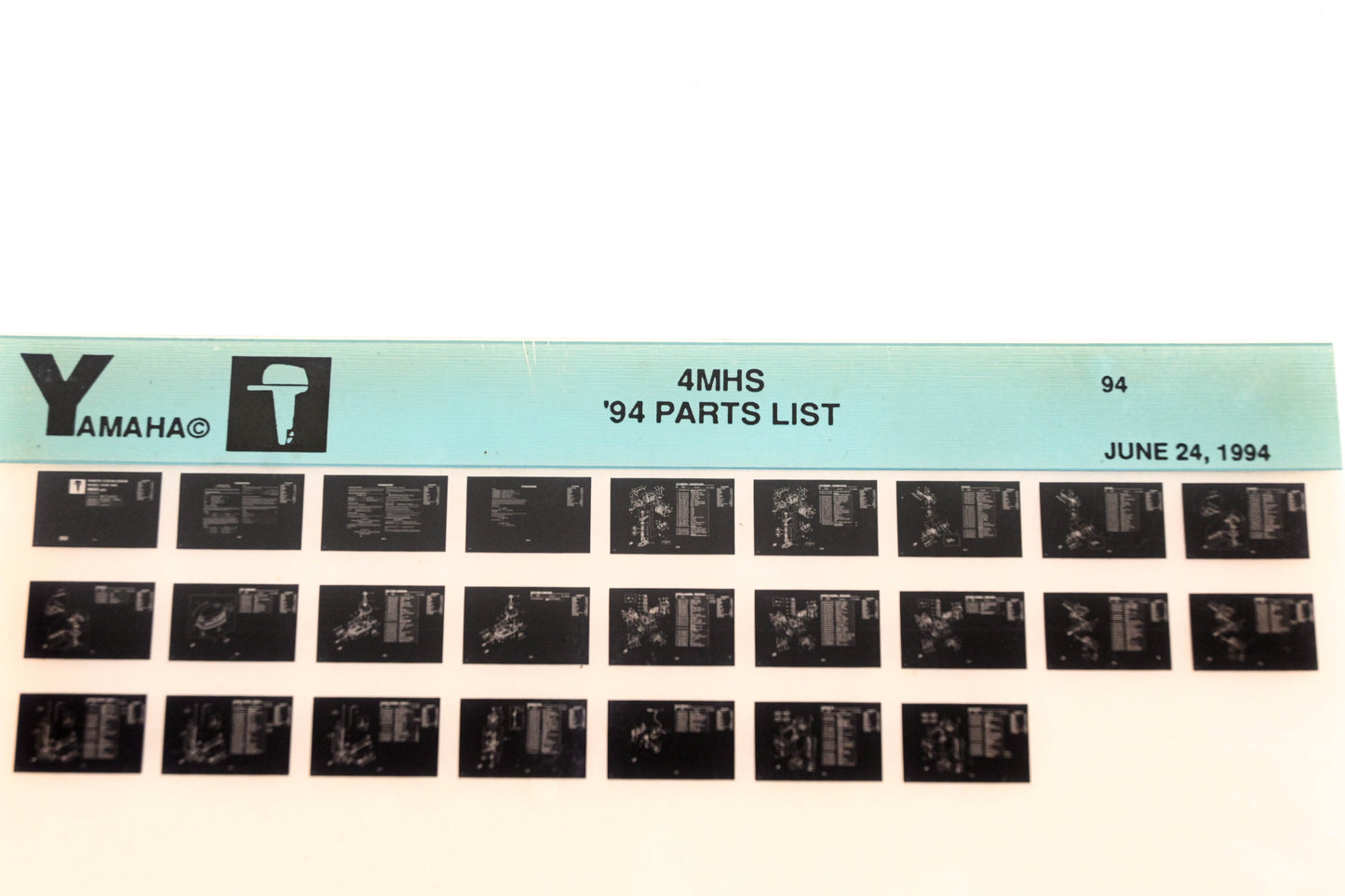 OEM Yamaha YN005-63 1994 4MHS Parts List Microfiche