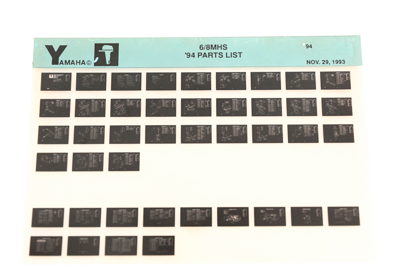 OEM Yamaha YN005-64 1994 6/8MHS Parts List Microfiche