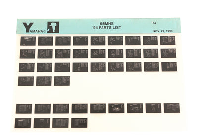 OEM Yamaha YN005-64 1994 6/8MHS Parts List Microfiche