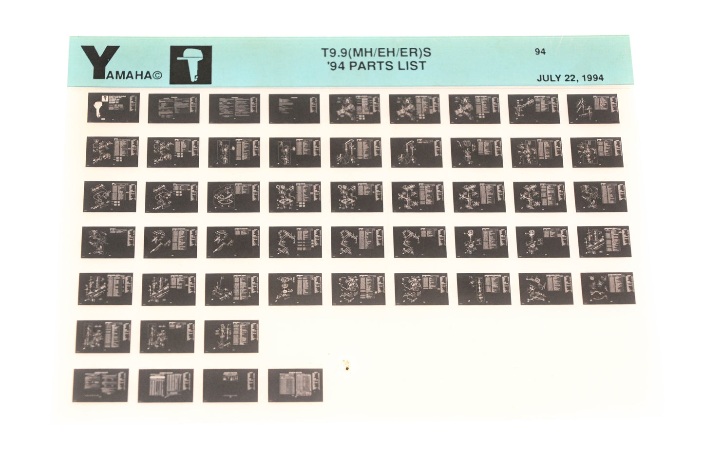 OEM Yamaha YN005-65 1994 T9.9(MH/EH/ER)S Parts List Microfiche