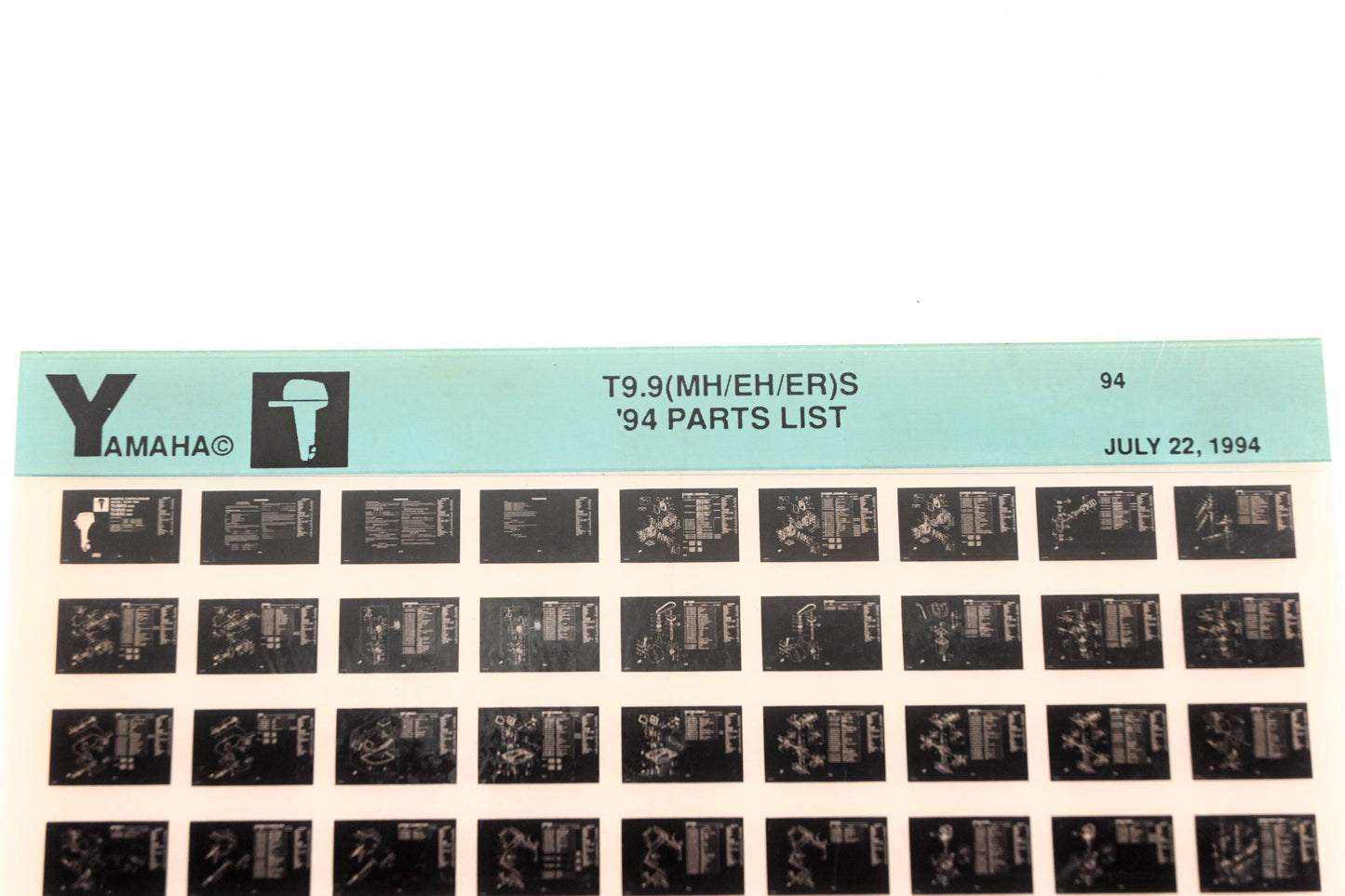 OEM Yamaha YN005-65 1994 T9.9(MH/EH/ER)S Parts List Microfiche