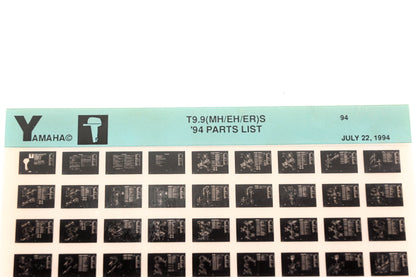 OEM Yamaha YN005-65 1994 T9.9(MH/EH/ER)S Parts List Microfiche
