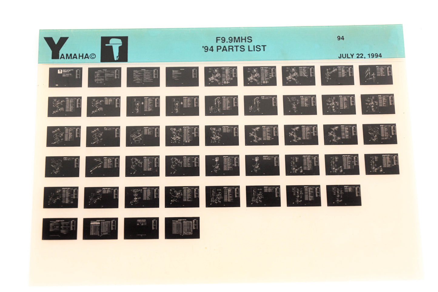 OEM Yamaha YN005-66 1994 F9.9MHS Parts List Microfiche