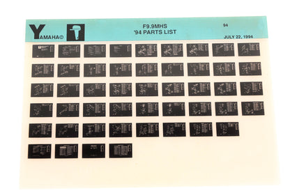 OEM Yamaha YN005-66 1994 F9.9MHS Parts List Microfiche