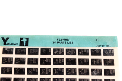 OEM Yamaha YN005-66 1994 F9.9MHS Parts List Microfiche