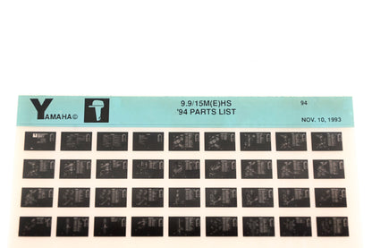 OEM Yamaha YN005-67 1994 9.9/1M(E)HS Parts List Microfiche