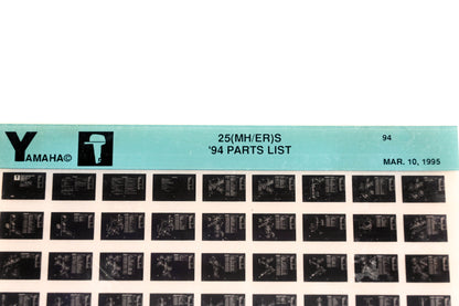 OEM Yamaha YN005-68 1994 25(MH/ER)S Parts List Microfiche